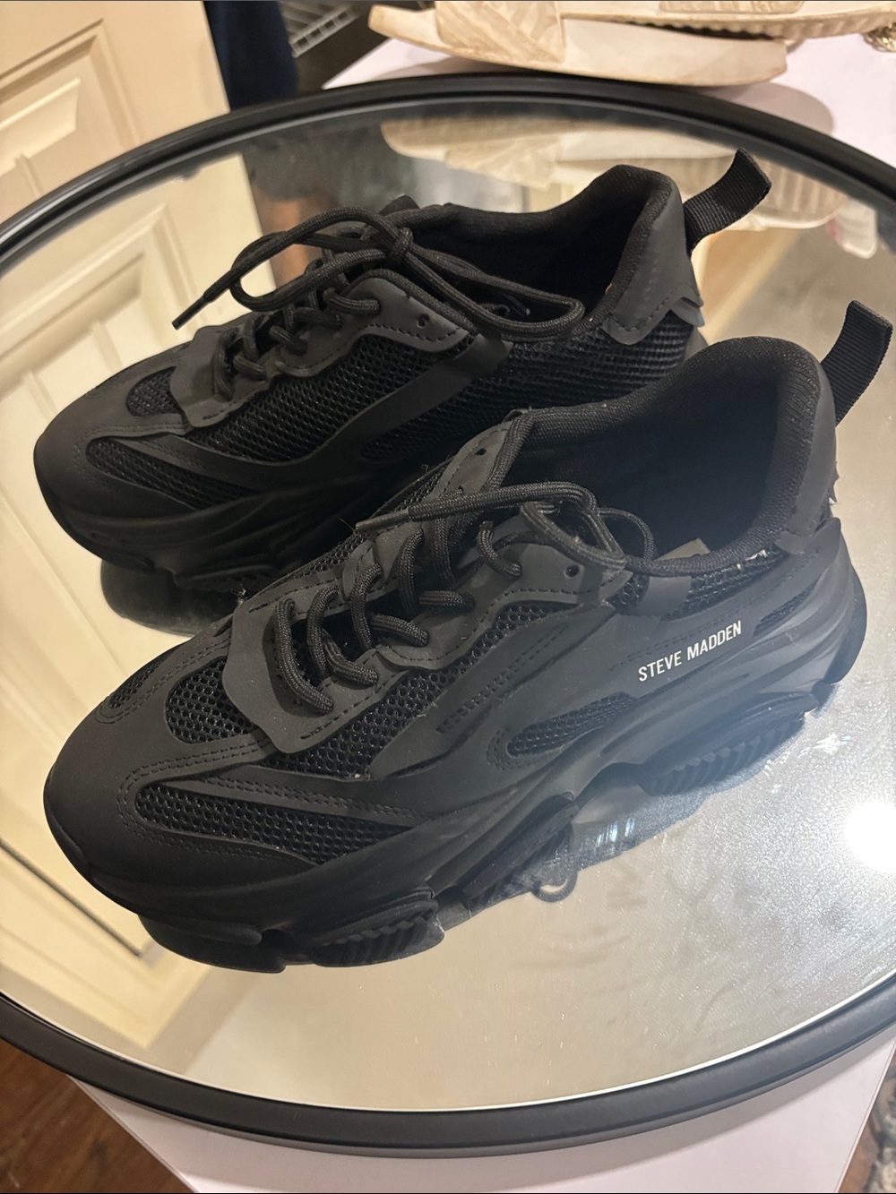 Steve Madden Black Chunky Low-Top Sneakers